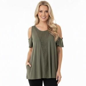 Altr’D State size medium olive green boho top